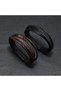 Mens Double Strand Leather Cuff Bracelet,Black Studded Boho Wrap Bangle,Handmade - 4