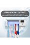 Wall Mounted Toothbrush Holder with Toothpaste Dispenser,5 Slots,UV Sanitizer Function,Rechargeable Battery,White - 3