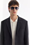 Men's Navy Blue Mono Collar Double Slit Unlined Comfort Fit Jacket A61Y4009 - 8