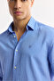 Men's Blue Bottom Britli Collar Striped Viscose Blend Comfort Fit Shirt A51Y2128 - 2