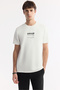 Men's Ecru Crew Neck Printed Bi-Stretch Interlock Regular Fit T-Shirt A51Y1140 - 5