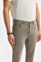 Men's Beige Classic Waist Cotton Stone Washed Berlin Slim Fit Jean Trousers A51Y3516 - 6