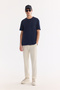 Men's Navy Blue Crew Neck Injection Printed Bi-Stretch Interlock Regular Fit T-Shirt A61Y1136 - 5