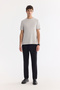 Men's Light Gray Crew Neck Printed Bi-Stretch Interlock Regular Fit T-Shirt A61Y1138 - 7