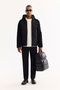 Men's Black Hooded Windproof -5 Degree Resistant Plush Regular Fit Coat A52Y6077 - 7