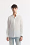 Men's White Button-Down Collar 100% Cotton Regular Fit Shirt A51Y2206