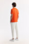 Men's Orange Crew Neck Bi-Stretch Interlock Regular Fit T-Shirt A51Y1021 - 4