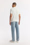 Men's Ecru Shawl Collar Viscose Blend Jacquard Regular Fit T-Shirt A51Y1071 - 4