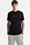 Men's Black Crew Neck Printed Rayon Soft Touch Regular Fit T-Shirt A51Y1031 - 6