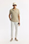 Men's Mink Apaj Collar Jacquard Elastane Regular Fit T-Shirt A51Y1069 - 7