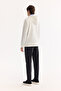Men's Ecru Hooded Cotton Bi-Stretch Regular Fit Sweatshirt A52Y1201 - 4