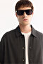 Men's Anthracite Classic Collar Easy-Iron Striped Comfort Fit Shirt Jacket A52Y2018 - 2