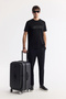 Men's Black Crew Neck Printed Bi-Stretch Interlock Regular Fit T-Shirt A51Y1021 - 6
