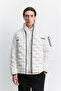 Men's White Stand Collar Lightweight Water Repellent Windproof Regular Fit Puffer Coat B006082 - 8