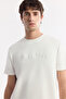 Men's Ecru Crew Neck Printed Bi-Stretch Interlock Regular Fit T-Shirt A51Y1131 - 2