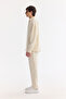 Men's Ecru Bottom-Bottom Collar Breathable Modal Blended Soft Touch Oversize Fit Shirt A61Y2168 - 4