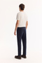 Men's Navy Blue Viscose Blend Easy-Iron Striped Slim Fit Trousers A52Y3006 - 4