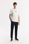 Men's Ecru Crew Neck Printed Bi-Stretch Interlock Regular Fit T-Shirt A51Y1140 - 6