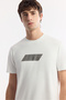 Men's White Crew Neck Printed Rayon Soft Touch Regular Fit T-Shirt A51Y1031 - 2