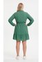 Apsen Women's Green Long Sleeve Shirt Collar Buttoned Elastic Waist Viscose Midi Dress 4480/105 - 6