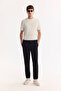 Men's Black Slim Fit Chino Trousers with Elastic Sides, Viscose Blend A52Y3053