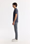 Men's Anthracite Ultrasoft Crew Neck Cotton Plain Modal T-Shirt B001171 - 3