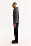Men's Anthracite Hooded Cotton Bi-Stretch Regular Fit Sweatshirt A52Y1201 - 3