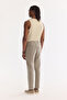 Men's Gray Elastic Waist 100% Linen Relaxed Fit Trousers B003032 - 4