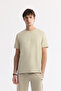 Men's Beige Crew Neck Printed Bi-Stretch Interlock Regular Fit T-Shirt A51Y1131
