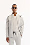 Men's Light Gray Elastic Waist Lace-Up Bi-Stretch Technical Fabric Regular Fit Sweatpants A52Y3416 - 2