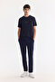 Men's Navy Blue Crew Neck Printed Bi-Stretch Interlock Regular Fit T-Shirt A61Y1054 - 6