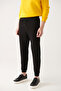 Men's Black Lace-Up Waist Elastic 3 Thread Raised Sweatpants E 003402 - 2