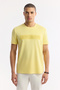 Men's Yellow Crew Neck Printed Bi-Stretch Interlock Regular Fit T-Shirt A51Y1021 - 5