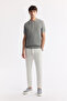 Men's Gray Polo Neck Viscose Blended Basic Knitwear Regular Fit T-Shirt B005120 - 5