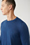 Men's Indigo Crew Neck Wool Knitwear Sweater B 005013 - 2