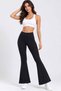 Women's Black Flared Diving Fabric Leggings - High Waist Recovery - 3