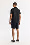 Men's Black Polo Neck Jacquard Elastane Regular Fit T-Shirt A51Y1121 - 4