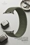 Olive Woven Solo Loop Strap for Smart Watch - Comfortable & Stretchable Replacement Band - 2