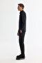 Men's Black Classic Collar Flexible Technical Fabric Slim Fit Shirt A42Y2122 - 2