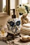 Lavina Ceramic Liquid Soap Dispenser, Cream, Butterfly, with Bronze Feet 470 ml - 6
