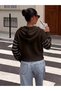 Pu-2026-05 Women's Brown Striped Hooded Buttoned Knitwear Cardigan - 3