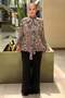 Firfr Detailed Lined Patterned Chiffon Tunic - 3