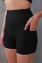 Black Short Sports Leggings with Pockets - Casual Fitness and Running Shorts with Push up Effect - 7