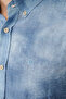 Men's Blue Bottomed Britli Collar Cotton Easy-Iron Regular Fit Shirt A41Y2157 - 5