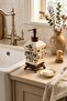 Lavina Ceramic Liquid Soap Dispenser, Cream, Nostalgia, with Bronze Feet 470 ml - 2
