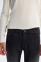 Men's Black Classic Waist Vintage Washed Overdy Berlin Slim Fit Jean Trousers A42Y3511 - 5