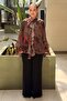 Firfr Detailed Lined Patterned Chiffon Tunic - 3