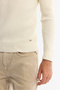 Men's Ecru Full Turtleneck Wool Blend Jacquard Knitwear Regular Fit Sweater A42Y5074 - 3
