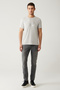Men's Light Gray Crew Neck Printed Soft Touch Regular Fit T-Shirt A41Y1131 - 6