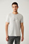 Men's Light Gray Crew Neck Printed Soft Touch Regular Fit T-Shirt A41Y1131 - 3